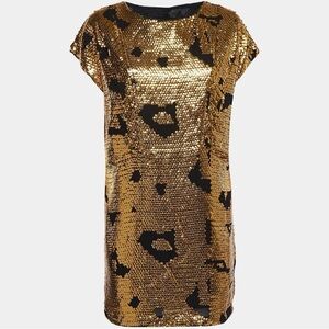 See By Chloe Gold and Black Mini Dress